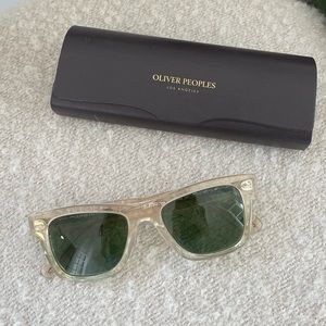 Oliver Peoples Oliver Sun in Buff + Green C Lenses